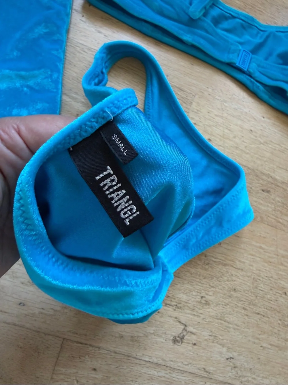 triangl swimwear Bright Blue Velvet Bikini Set